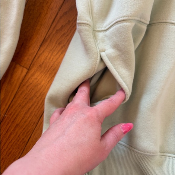 Light Green Offline by Aerie Quarter Zip Sweatshirt - Picture 4 of 10